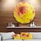 Designart - Smooth Yellow Red Flower Petals' Disc Floral Circle Metal Wall Decor